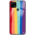 WANNA PROTECT Oppo Realme C21 ile Uyumlu Rainbow Gökkuşağı Premium Desenli Glossy Telefon Kılıfı, Mor