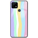 WANNA PROTECT Oppo Realme C21 ile Uyumlu Rainbow Gökkuşağı Premium Desenli Glossy Telefon Kılıfı, Pembe