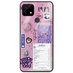 WANNA PROTECT Oppo Realme C21 ile Uyumlu Taylor Swift Sticker Premium Desenli Glossy Telefon Kılıfı, Pembe, Kamera Korumalı taylorswift_683
