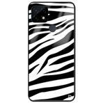 WANNA PROTECT Oppo Realme C21 ile Uyumlu Zebra Desenli Glossy Telefon Kılıfı, Siyah Beyaz