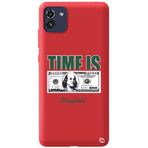 WANNA PROTECT Samsung A03 ile Uyumlu Kırmızı Premium İçi Kadife Money Desenli Silikon Telefon Kılıfı money_222