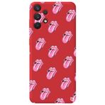 WANNA PROTECT Samsung A32 ile Uyumlu Kırmızı Renkli Lips Dudak Desenli Silikon Telefon Kılıfı lips2_178