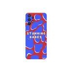 WANNA PROTECT Samsung A32 ile Uyumlu Kırmızı Stunning Babes Desenli Silikon Telefon Kılıfı, İçi Kadife