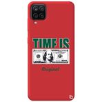 WANNA PROTECT Samsung Galaxy A12 ile Uyumlu Kırmızı Premium İçi Kadife Money Desenli Silikon Telefon Kılıfı money_190