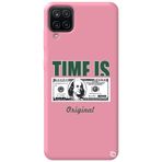 WANNA PROTECT Samsung Galaxy A12 ile Uyumlu Pembe Premium Silikon Telefon Kılıfı, Money Desenli, İçi Kadife money_190