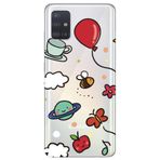WANNA PROTECT Samsung Galaxy A51 ile Uyumlu Arı Balon Tasarımlı Şeffaf Silikon Telefon Kılıfı