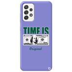 WANNA PROTECT Samsung Galaxy A52 ile Uyumlu Lila Premium Silikon Telefon Kılıfı, Money Desenli, İçi Kadife money_181