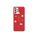 WANNA PROTECT Samsung Galaxy A72 ile Uyumlu Kırmızı Renk, Don't Forget To Smile Desenli, İçi Kadife Silikon Telefon Kılıfı GulumsemeyiUnutma_058