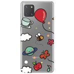 WANNA PROTECT Samsung Galaxy Note 10 Lite ile Uyumlu Arı Balon Tasarımlı Şeffaf Silikon Kılıf
