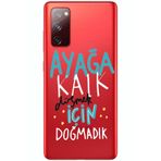 WANNA PROTECT Samsung Galaxy S20 FE ile Uyumlu Şeffaf Silikon Kılıf, Ayağa Kalk Girl Power Desenli ayagakalk_226