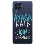 WANNA PROTECT Samsung M32 ile Uyumlu Şeffaf Silikon Kılıf, Ayağa Kalk Girl Power Desenli ayagakalk_217