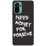 WANNA PROTECT Xiaomi Redmi Note 10 ile Uyumlu Siyah, Need Money Desenli, İçi Kadife Silikon Telefon Kılıfı lansmankilif_187