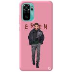 WANNA PROTECT Xiaomi Redmi Note 10s ile Uyumlu, Pembe, Premium İçi Kadife, Attack On Titan Eren Desenli Silikon Telefon Kılıfı attackontitan12_189