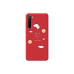 WANNA PROTECT Xiaomi Redmi Note 8 ile Uyumlu Kırmızı Renk Don't Forget To Smile Desenli Silikon Telefon Kılıfı, İçi Kadife GulumsemeyiUnutma_063