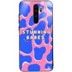 WANNA PROTECT Xiaomi Redmi Note 8 Pro ile Uyumlu Stunning Babes Premium Desenli Glossy Kılıf, Mavi-Pembe stunningbabesglossy_188
