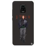 WANNA PROTECT Xiaomi Redmi Note 9s ile Uyumlu, Attack On Titan Eren Desenli, Siyah, Premium Silikon Telefon Kılıfı attackontitan12_186