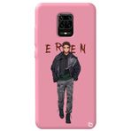 WANNA PROTECT Xiaomi Redmi Note 9s ile Uyumlu Pembe, Attack On Titan Eren Desenli, Premium İçi Kadife Silikon Telefon Kılıfı attackontitan12_186
