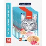 Wanpy 12LI Yetişkin Kedi Yaş Maması Ton Balığı & Karides Premium Kalite 12 x 70 gr
