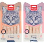 Wanpy 5x14 gr Creamy Ton Balığı Somonlu ve Ton Balığı Karidesli Karışık Sıvı Kedi Ödül Maması