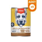 Wanpy Biftekli Tahılsız Yetişkin Konserve Köpek Maması - 375 Gr 6 Adet