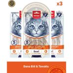 Wanpy Bone Support Sığır Eti-Tavuk Kedi Krema Ödülü 5X14GR 3lü Set