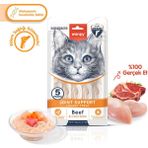 Wanpy Eklem Sağlığı Destekleyici Kedi Ödül Maması Sığır & Tavuk Kedi Ödül Kreması 5X14GR - Yok