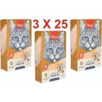 Wanpy Karışık Lezzetli Sıvı Ödül Kedi 75 Adet 3×25 Paket Sağlıklı Ödül