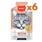 Wanpy Meat Broth Kediler İçin Somon Ve Ton Balığı Eti Tahılsız Ek Besin Çorbası 50 Gr X 6 Adet