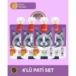 Wanpy Ördek & Bal Kabak Kedi Et Ezmesi Kedi Ödül Maması Seti 4x90 gr - 90 G × 4 Paket