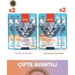 Wanpy Pouch Tavuk - Ördek & Somon - Ton Balık Yavru Kedi Yaş Maması Seti 4x70 gr - 4X70GR