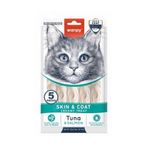 Wanpy Skin&Coat Ton Balığı Ve Somonlu Sıvı Krema Kedi Ödülü 5X14 Gr