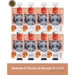 Wanpy Somon & Tavuk & Havuç Kedi Et Ezmesi Kedi Ödül Maması Seti 8x90 gr - 90 g × 8 Paket