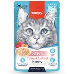 Wanpy Stew Pouch Ton Balık ve Karidesli Yaş Kedi Maması 70 Gr