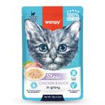 Wanpy Stew Sos İçinde Tavuklu ve Ördekli Yavru Konserve Kedi Maması - 1 Adet 70 Gr