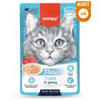 Wanpy Stew Sos İçinde Ton Balıklı Yetişkin Konserve Kedi Maması - 6 Adet 70 Gr