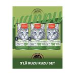 Wanpy Tahılsız %100 Gerçek Et Kuzulu Ezme Kedi Konserve Maması Seti 3x375 gr