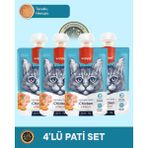 Wanpy Tavuk & Havuç Kedi Et Ezmesi Kedi Ödül Maması Seti 4x90 gr - 90 G × 4 Paket