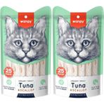 Wanpy Ton Balığı ve Deniz Taraklı Destekleyici Krema Kedi Ödül Maması 14gr (25'li) - 2li