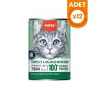 Wanpy Ton Balıklı Tahılsız Yetişkin Konserve Kedi Maması - 375 Gr 12 Adet