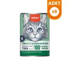 Wanpy Ton Balıklı Tahılsız Yetişkin Konserve Kedi Maması - 375 Gr 6 Adet