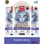 Wanpy Urinary Care - Üriner Sistem Destek Ördek & Tavuk Kedi Krema Ödül Maması Seti 3 adet - 5x14gr