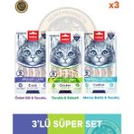 Wanpy Urinary Care - Üriner Sistem Destek Ördek - Tavuk & Kidney Health - Böbrek Sağlığı Desteği Tavuk - Sebze & Morina Balık - Tavuk Kedi Krema Ödül Maması Seti 3 Adet - 5x14gr