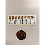 Wanted 10X3CM Sticker Folyo Kaplama-Araba Motosiklet Kask Modifiye Aksesuar Aranıyor Sticker Gta - Beyaz