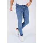 wanted Erkek Mavi Düz Slim Fit Likralı Dar Paça Kot Pantolon