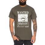 Wanted Luffy - Erkek Tişört Straw Hat Luffy Zoro One Monkey D. Korsan Ace Piece Goku Anime Ruffy, Haki., XXL