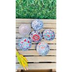 wanwa aksesuar Çini desenli orta boy metal kase 6lı set