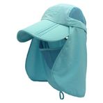 WANYING Unisex Safari kep, ekstra uzun boyun korumalı, UV korumalı, katlanabilir, beyzbol şapkası, kamp, dış mekan için, baş çevresi için, 50-54 56-60, Çocuklar için baş çevresi 50-54 cm - açık mavi, 50-54