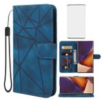 Wanyuexes Galaxy Note 20 Ultra 5G/Samsung Note 20 Ultra Cüzdan Kılıfı, Temperli Cam Ekran Koruyuculu, Deri Kapaklı Kredi Kartı Tutucu Stand Kapağı Samsung Galaxy Note 20 Ultra Mavi