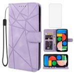 Wanyuexes Google Pixel 5 için Kılıf, GD1YQ GTT9Q Temperli Cam Ekran Koruyuculu Cüzdan Kılıf, Cilt Hissi PU Deri Kapaklı Folyo Kredi Kartı Tutucu Stand Telefon Kılıfı Google Pixel 5 Mor için