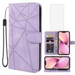 Wanyuexes iPhone 13 Mini Kılıf Kılıf, Apple 13 Mini 5,4 inç Temperli Cam Ekran Koruyucu Cüzdan Kılıf, Cilt Hissi Deri Kapaklı Folyo Kredi Kartı Tutucu Stand Telefon Kılıfı iPhone 13 Mini Mor için
